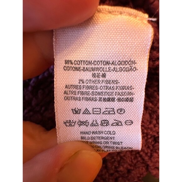 Free People Purple Knubby Textured Knit Sweater Size S Cotton Blend V Neck - Picture 3 of 4